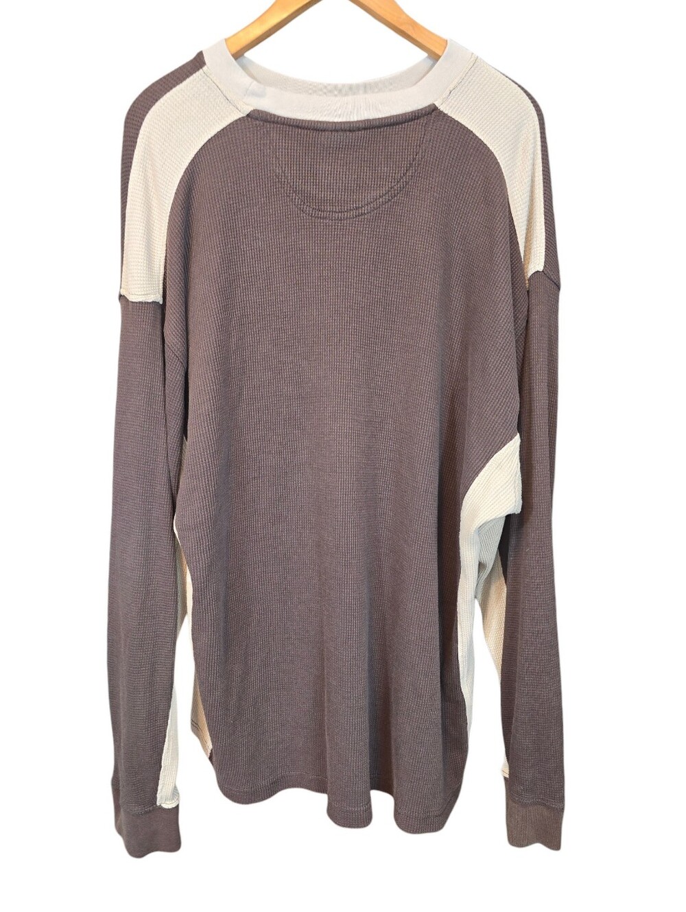 Y2K Southpole XL Brown Thermal Shirt Colorblock Graphic Sequin Streetwear - Picture 9 of 12